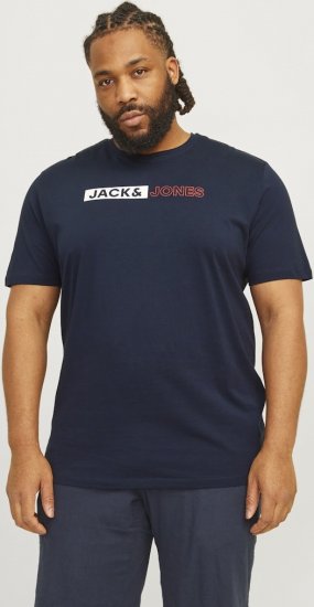 Jack & Jones CORP Logo Play 5 T-Shirt Navy Blazer - Μακό μπλουζάκια - Aνδρικά μπλουζεσ μεγάλα μεγέθη