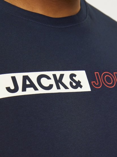 Jack & Jones CORP Logo Play 5 T-Shirt Navy Blazer - Μακό μπλουζάκια - Aνδρικά μπλουζεσ μεγάλα μεγέθη