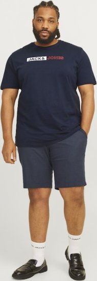 Jack & Jones CORP Logo Play 5 T-Shirt Navy Blazer - Μακό μπλουζάκια - Aνδρικά μπλουζεσ μεγάλα μεγέθη