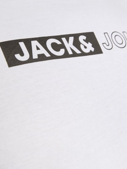 Jack & Jones CORP Logo Play 5 T-Shirt White - Μακό μπλουζάκια - Aνδρικά μπλουζεσ μεγάλα μεγέθη