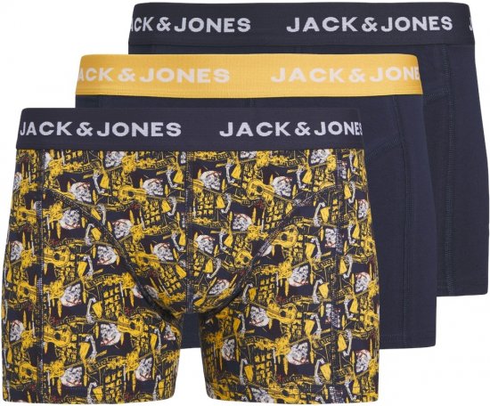 Jack & Jones SKULLROCK Trunks 3-Pack Navy Blazer - Εσώρουχα/Μαγιό - Aνδρικά Εσώρουχα μεγάλα μεγέθη