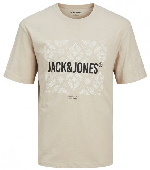 Jack & Jones JJPAISLEY T-Shirt Moonbeam - Μακό μπλουζάκια - Aνδρικά μπλουζεσ μεγάλα μεγέθη