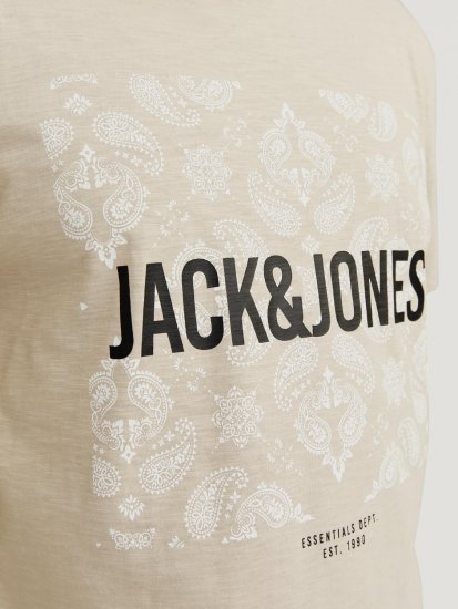Jack & Jones JJPAISLEY T-Shirt Moonbeam - Μακό μπλουζάκια - Aνδρικά μπλουζεσ μεγάλα μεγέθη