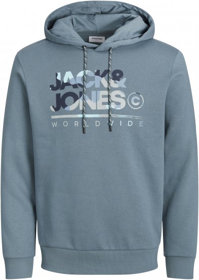 Jack & Jones JJLUKE Hoodie Goblin Blue - φούτερ/Φούτερ με κουκούλα - φούτερ/Φούτερ με κουκούλα ανδρικά μεγάλα μεγέθη 