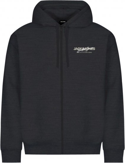 Jack & Jones ALVIS Hoodie Black - φούτερ/Φούτερ με κουκούλα - φούτερ/Φούτερ με κουκούλα ανδρικά μεγάλα μεγέθη 