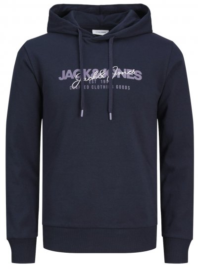 Jack & Jones JJALVIS Hoodie Navy Blazer - φούτερ/Φούτερ με κουκούλα - φούτερ/Φούτερ με κουκούλα ανδρικά μεγάλα μεγέθη 