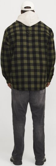 Jack & Jones ZAC Brushed Long Sleeve Overshirt Green - Πουκάμισα - Aνδρικά πουκαμισα μεγαλα μεγάλα μεγέθη