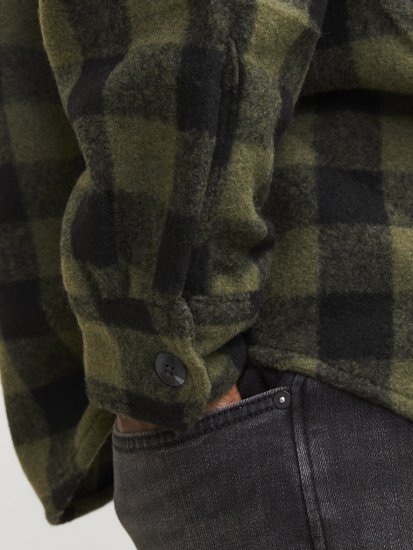 Jack & Jones ZAC Brushed Long Sleeve Overshirt Green - Πουκάμισα - Aνδρικά πουκαμισα μεγαλα μεγάλα μεγέθη