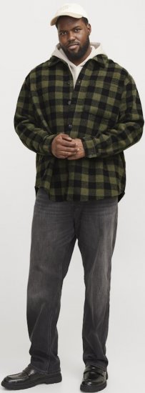 Jack & Jones ZAC Brushed Long Sleeve Overshirt Green - Πουκάμισα - Aνδρικά πουκαμισα μεγαλα μεγάλα μεγέθη