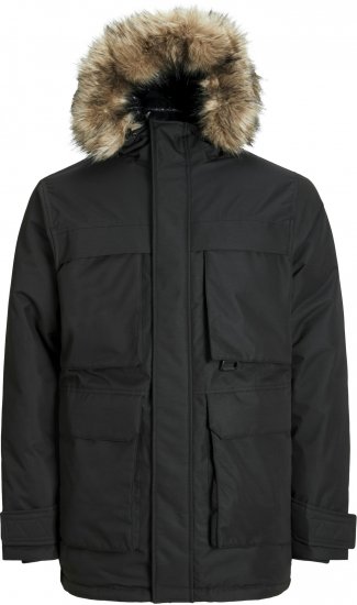 Jack & Jones STAR Parka Black - Μπουφάν - Aνδρικά μπουφαν μεγάλα μεγέθη