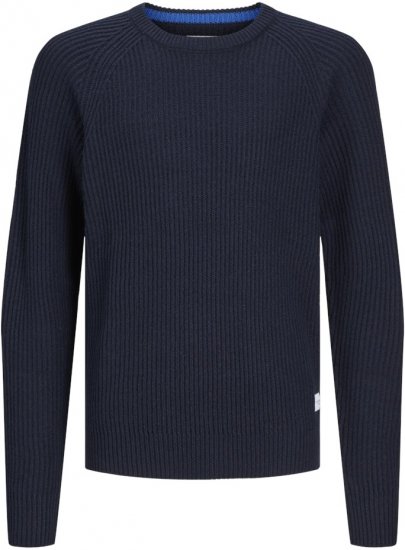 Jack & Jones PANNEL Knitted Sweater Navy Blazer - φούτερ/Φούτερ με κουκούλα - φούτερ/Φούτερ με κουκούλα ανδρικά μεγάλα μεγέθη 