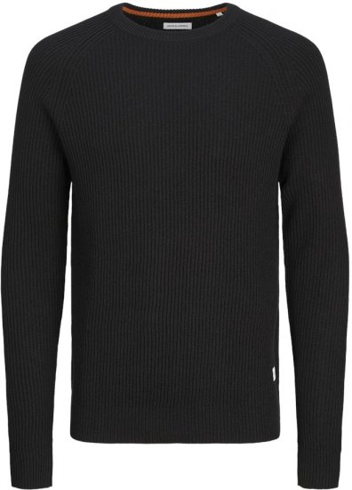 Jack & Jones PANNEL Knitted Sweater Black - φούτερ/Φούτερ με κουκούλα - φούτερ/Φούτερ με κουκούλα ανδρικά μεγάλα μεγέθη 