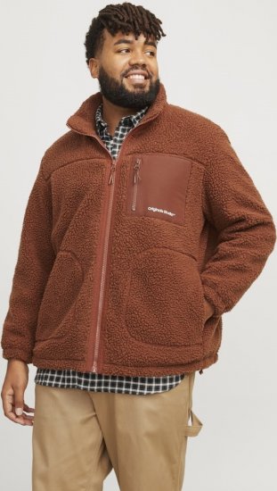 Jack & Jones ESTERBRO High Collar Teddy Jacket Brandy Brown - Μπουφάν - Aνδρικά μπουφαν μεγάλα μεγέθη