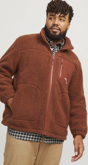 Jack & Jones ESTERBRO High Collar Teddy Jacket Brandy Brown - Μπουφάν - Aνδρικά μπουφαν μεγάλα μεγέθη