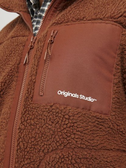 Jack & Jones ESTERBRO High Collar Teddy Jacket Brandy Brown - Μπουφάν - Aνδρικά μπουφαν μεγάλα μεγέθη