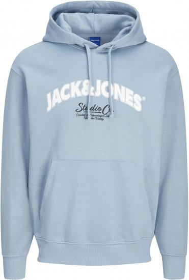 Jack & Jones JORBRONX Hoodie Light Blue - φούτερ/Φούτερ με κουκούλα - φούτερ/Φούτερ με κουκούλα ανδρικά μεγάλα μεγέθη 