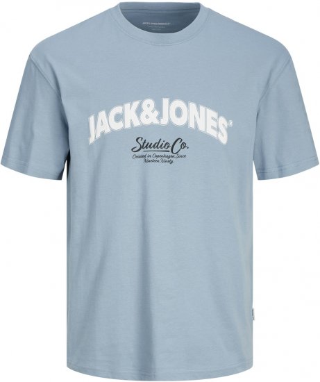 Jack & Jones JORBRONX T-Shirt Light Blue - Μακό μπλουζάκια - Aνδρικά μπλουζεσ μεγάλα μεγέθη