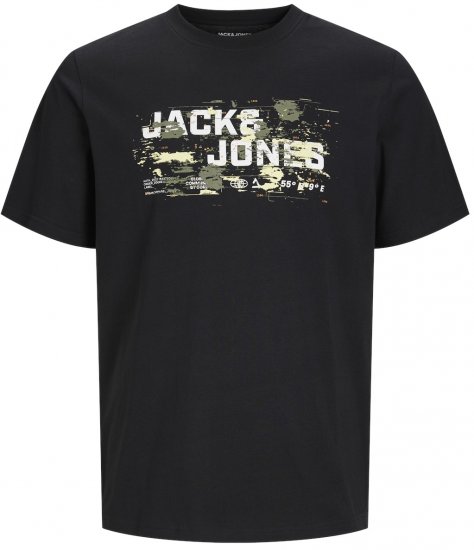 Jack & Jones JCOOUTDOOR LOGO T-Shirt Black - Μακό μπλουζάκια - Aνδρικά μπλουζεσ μεγάλα μεγέθη