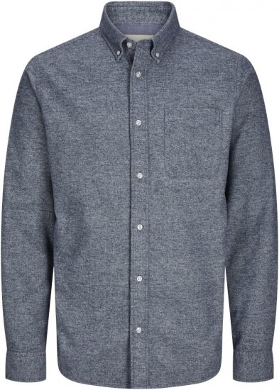 Jack & Jones NORRIS Flannel Long Sleeve Shirt Navy Blazer - Πουκάμισα - Aνδρικά πουκαμισα μεγαλα μεγάλα μεγέθη
