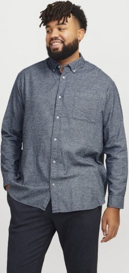 Jack & Jones NORRIS Flannel Long Sleeve Shirt Navy Blazer - Πουκάμισα - Aνδρικά πουκαμισα μεγαλα μεγάλα μεγέθη