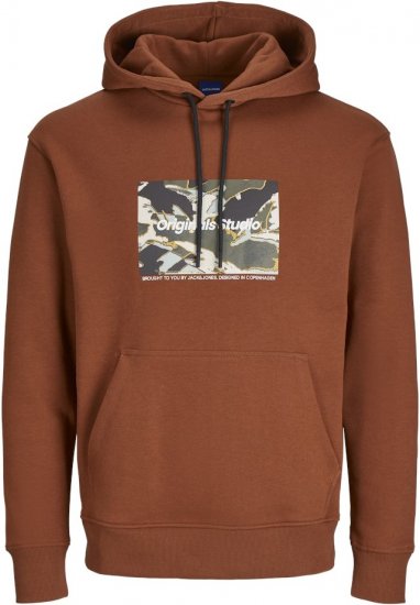 Jack & Jones ESTERBRO Hoodie Brandy Brown - φούτερ/Φούτερ με κουκούλα - φούτερ/Φούτερ με κουκούλα ανδρικά μεγάλα μεγέθη 