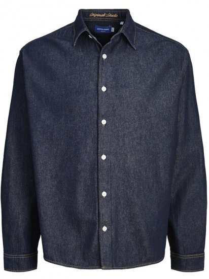 Jack & Jones Norrebro Denim Long Sleeve Shirt Dark Blue Denim - Πουκάμισα - Aνδρικά πουκαμισα μεγαλα μεγάλα μεγέθη