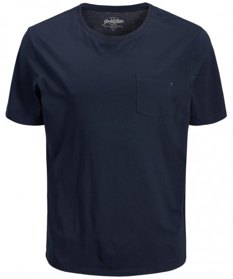 Jack & Jones JJEPOCKET Tee Navy - Μακό μπλουζάκια - Aνδρικά μπλουζεσ μεγάλα μεγέθη