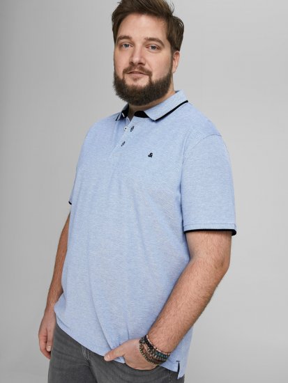 Jack & Jones PAULOS Short Sleeve Polo Light Blue/PS - Πόλο μπλουζάκια - Aνδρικά μπλουζακια πολο μεγάλα μεγέθη