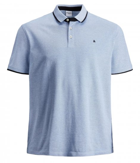 Jack & Jones PAULOS Short Sleeve Polo Light Blue/PS - Πόλο μπλουζάκια - Aνδρικά μπλουζακια πολο μεγάλα μεγέθη