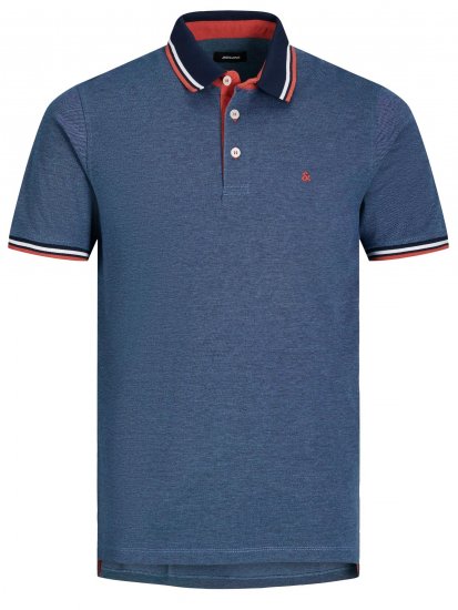 Jack & Jones Paulos Polo Denim Blue - Πόλο μπλουζάκια - Aνδρικά μπλουζακια πολο μεγάλα μεγέθη