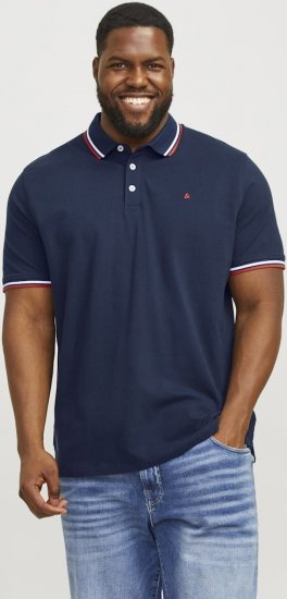 Jack & Jones PAULOS Short Sleeve Polo Navy Blazer - Πόλο μπλουζάκια - Aνδρικά μπλουζακια πολο μεγάλα μεγέθη