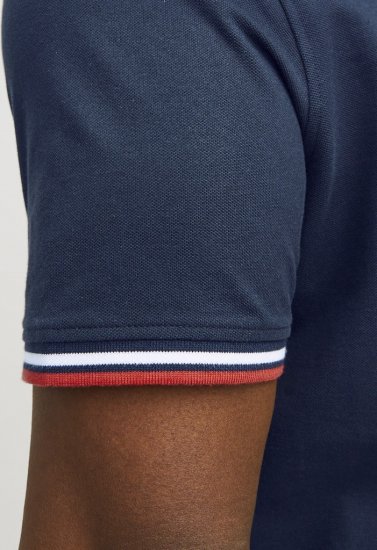 Jack & Jones PAULOS Short Sleeve Polo Navy Blazer - Πόλο μπλουζάκια - Aνδρικά μπλουζακια πολο μεγάλα μεγέθη