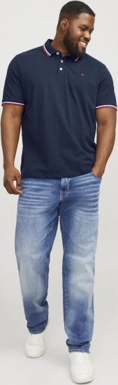 Jack & Jones PAULOS Short Sleeve Polo Navy Blazer - Πόλο μπλουζάκια - Aνδρικά μπλουζακια πολο μεγάλα μεγέθη