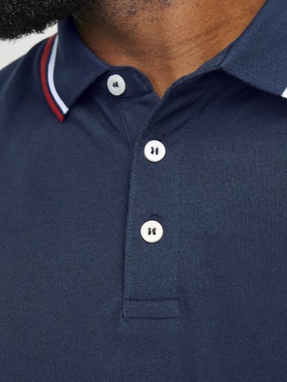 Jack & Jones PAULOS Short Sleeve Polo Navy Blazer - Πόλο μπλουζάκια - Aνδρικά μπλουζακια πολο μεγάλα μεγέθη