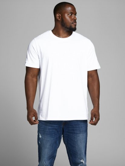 Jack & Jones Organic Basic T-shirt White - Μακό μπλουζάκια - Aνδρικά μπλουζεσ μεγάλα μεγέθη