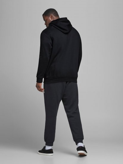 Jack & Jones Elogo Sweat Hood Black - φούτερ/Φούτερ με κουκούλα - φούτερ/Φούτερ με κουκούλα ανδρικά μεγάλα μεγέθη 