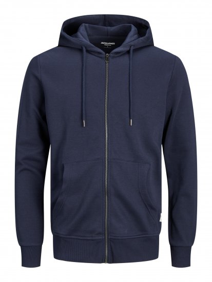 Jack & Jones Basic Sweat Zip Hood Navy Blazer - φούτερ/Φούτερ με κουκούλα - φούτερ/Φούτερ με κουκούλα ανδρικά μεγάλα μεγέθη 