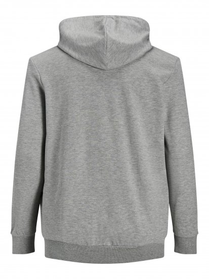 Jack & Jones Basic Sweat Zip Hood Light Grey Melange - φούτερ/Φούτερ με κουκούλα - φούτερ/Φούτερ με κουκούλα ανδρικά μεγάλα μεγέθη 