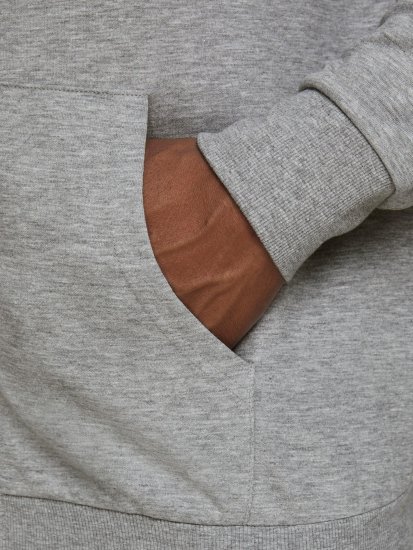 Jack & Jones Basic Sweat Zip Hood Light Grey Melange - φούτερ/Φούτερ με κουκούλα - φούτερ/Φούτερ με κουκούλα ανδρικά μεγάλα μεγέθη 