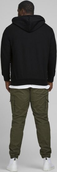 Jack & Jones Basic Sweat Zip Hood Black - φούτερ/Φούτερ με κουκούλα - φούτερ/Φούτερ με κουκούλα ανδρικά μεγάλα μεγέθη 