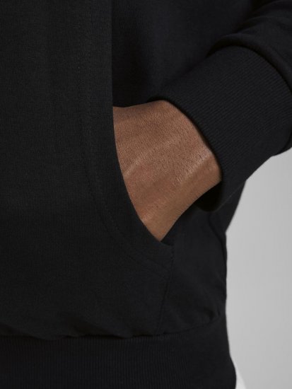 Jack & Jones Basic Sweat Zip Hood Black - φούτερ/Φούτερ με κουκούλα - φούτερ/Φούτερ με κουκούλα ανδρικά μεγάλα μεγέθη 
