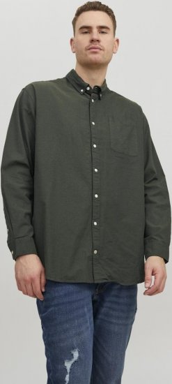 Jack & Jones OXFORD LS Shirt Green - Πουκάμισα - Aνδρικά πουκαμισα μεγαλα μεγάλα μεγέθη