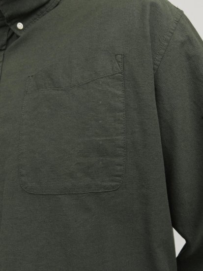 Jack & Jones OXFORD LS Shirt Green - Πουκάμισα - Aνδρικά πουκαμισα μεγαλα μεγάλα μεγέθη