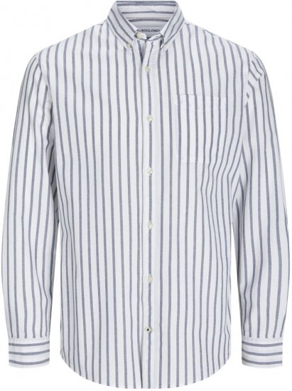 Jack & Jones OXFORD LS Shirt Striped Ensign Blue - Πουκάμισα - Aνδρικά πουκαμισα μεγαλα μεγάλα μεγέθη