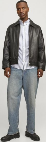Jack & Jones OXFORD LS Shirt Striped Ensign Blue - Πουκάμισα - Aνδρικά πουκαμισα μεγαλα μεγάλα μεγέθη