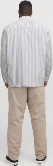 Jack & Jones OXFORD LS Shirt Striped White - Πουκάμισα - Aνδρικά πουκαμισα μεγαλα μεγάλα μεγέθη