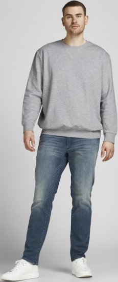 Jack & Jones Basic Sweatshirt Light Grey Melange - φούτερ/Φούτερ με κουκούλα - φούτερ/Φούτερ με κουκούλα ανδρικά μεγάλα μεγέθη 