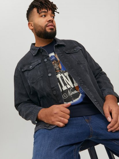Jack & Jones JJIJEAN Denim Jacket Black Denim - Μπουφάν - Aνδρικά μπουφαν μεγάλα μεγέθη
