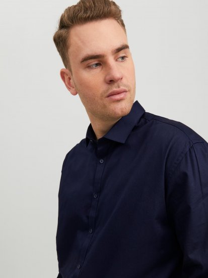 Jack & Jones CARDIFF Dress Shirt Navy - Πουκάμισα - Aνδρικά πουκαμισα μεγαλα μεγάλα μεγέθη