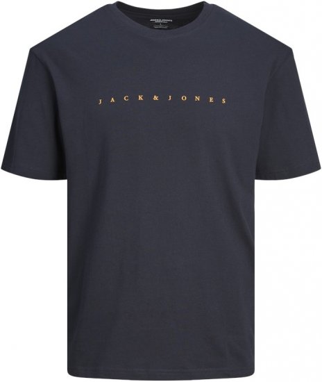 Jack & Jones STAR T-Shirt Dark Navy - Μακό μπλουζάκια - Aνδρικά μπλουζεσ μεγάλα μεγέθη